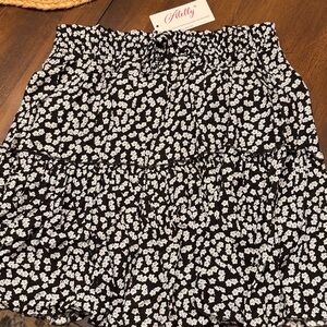 Milly Black and White Floral Women's Mini Skirt
